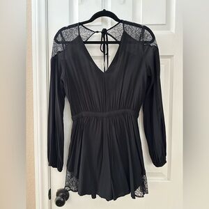 Urban Outfitters “Kimchi Blue” Black Romper with Lace Accents